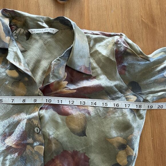 Vintage Jonathan Martin Top Womens XS/S Satiny Button Up Fairy Romantic 90's Y2K - Picture 15 of 16